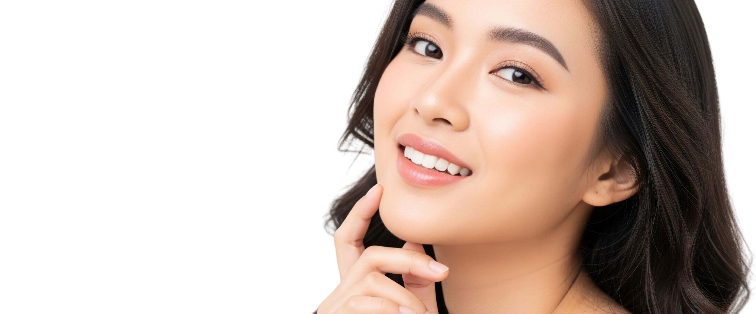 Woman With Healthy Glowing Skin And Natural Makeup