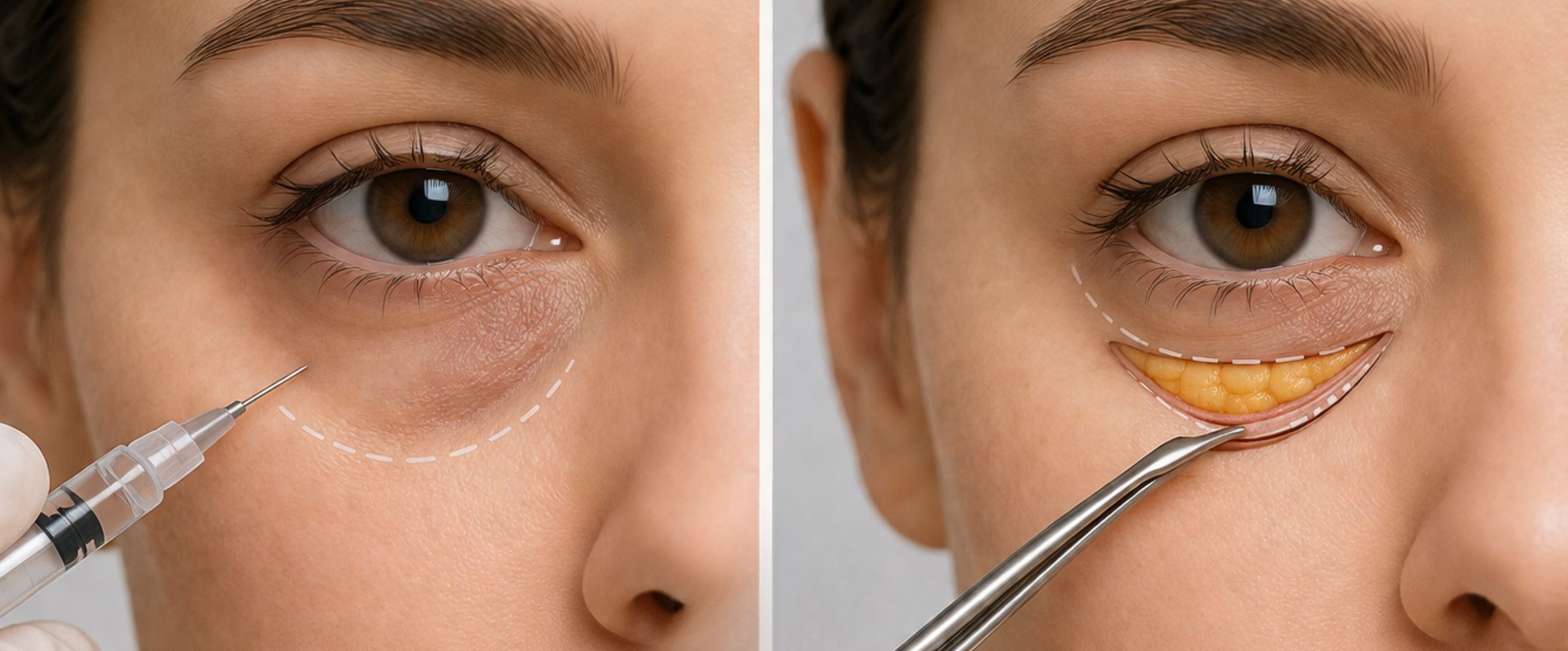 under eye filler or Blepharoplasty result